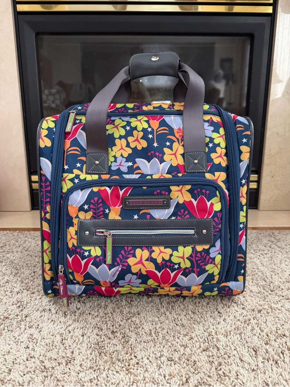 Lily Bloom Designer 15" Wheeled Carry On Weekender Luggage Bag